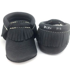 First Steps Genuine Leather Baby Moccasins Black